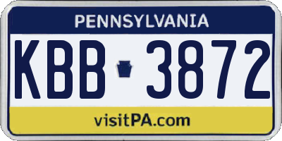 PA license plate KBB3872
