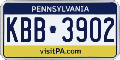 PA license plate KBB3902