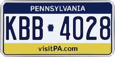 PA license plate KBB4028
