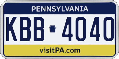 PA license plate KBB4040
