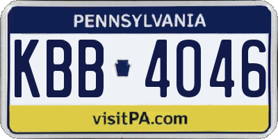 PA license plate KBB4046