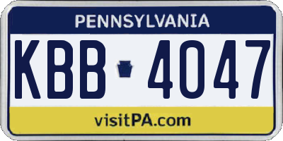PA license plate KBB4047