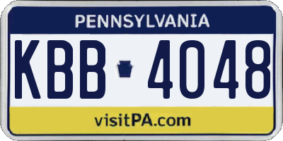PA license plate KBB4048