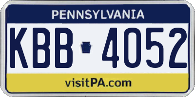 PA license plate KBB4052