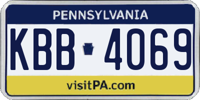 PA license plate KBB4069