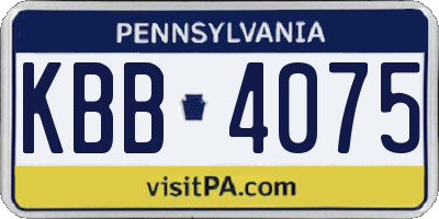 PA license plate KBB4075
