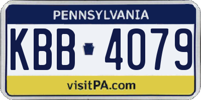 PA license plate KBB4079