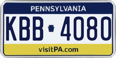 PA license plate KBB4080