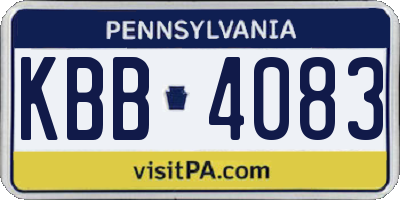 PA license plate KBB4083