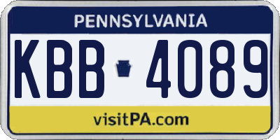 PA license plate KBB4089