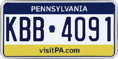 PA license plate KBB4091