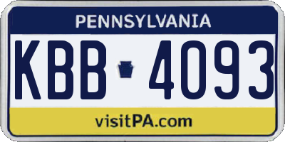 PA license plate KBB4093
