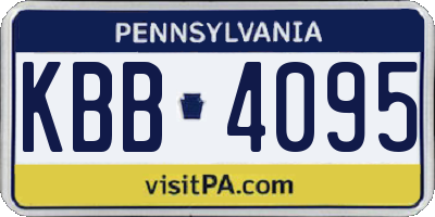 PA license plate KBB4095