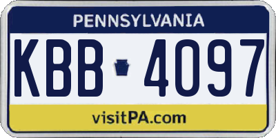 PA license plate KBB4097
