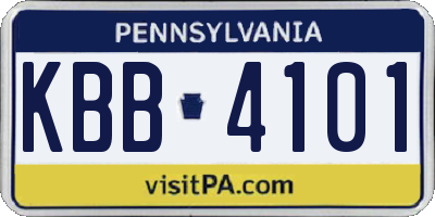 PA license plate KBB4101