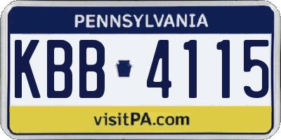 PA license plate KBB4115