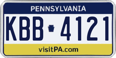 PA license plate KBB4121