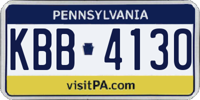 PA license plate KBB4130