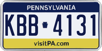 PA license plate KBB4131