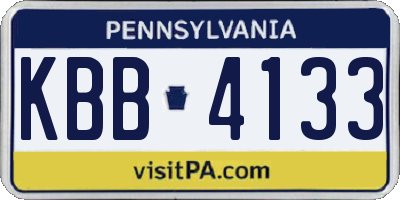 PA license plate KBB4133