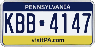 PA license plate KBB4147