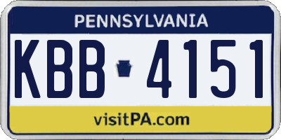 PA license plate KBB4151