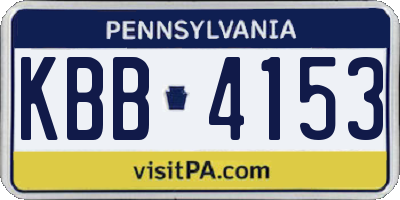PA license plate KBB4153