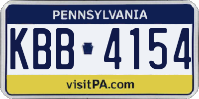 PA license plate KBB4154
