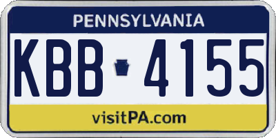 PA license plate KBB4155