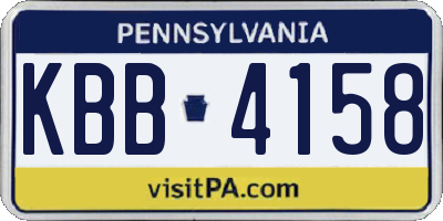 PA license plate KBB4158
