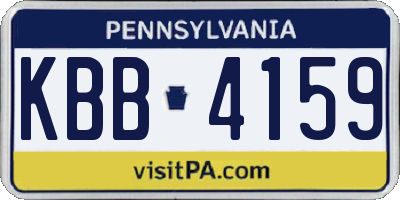 PA license plate KBB4159