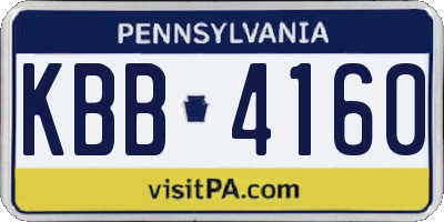 PA license plate KBB4160