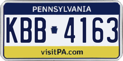 PA license plate KBB4163