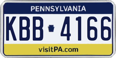 PA license plate KBB4166