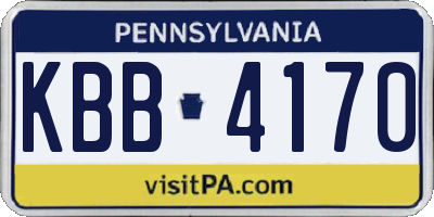 PA license plate KBB4170