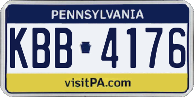 PA license plate KBB4176