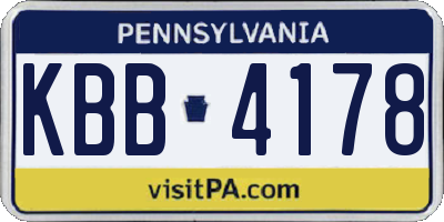 PA license plate KBB4178