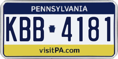 PA license plate KBB4181