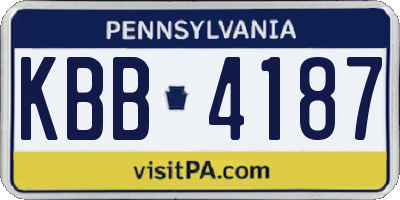 PA license plate KBB4187