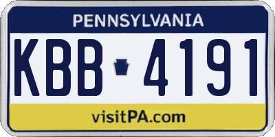 PA license plate KBB4191
