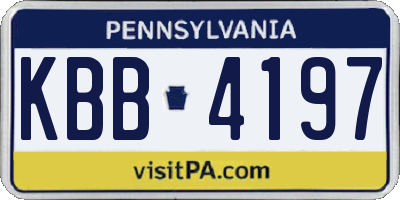 PA license plate KBB4197