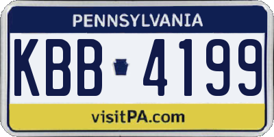 PA license plate KBB4199