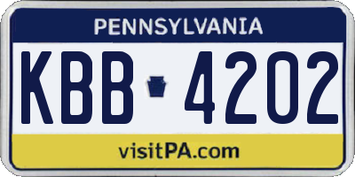 PA license plate KBB4202