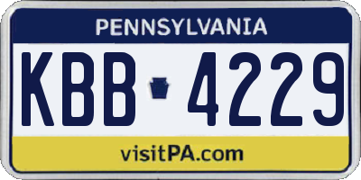 PA license plate KBB4229