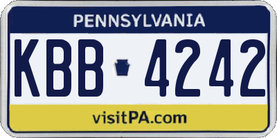 PA license plate KBB4242