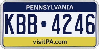 PA license plate KBB4246