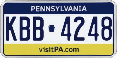PA license plate KBB4248