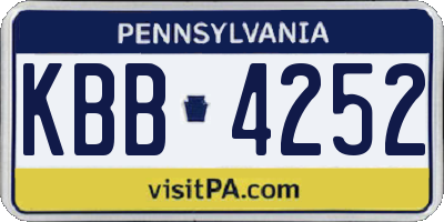 PA license plate KBB4252