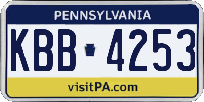 PA license plate KBB4253