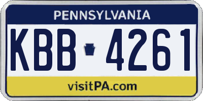 PA license plate KBB4261